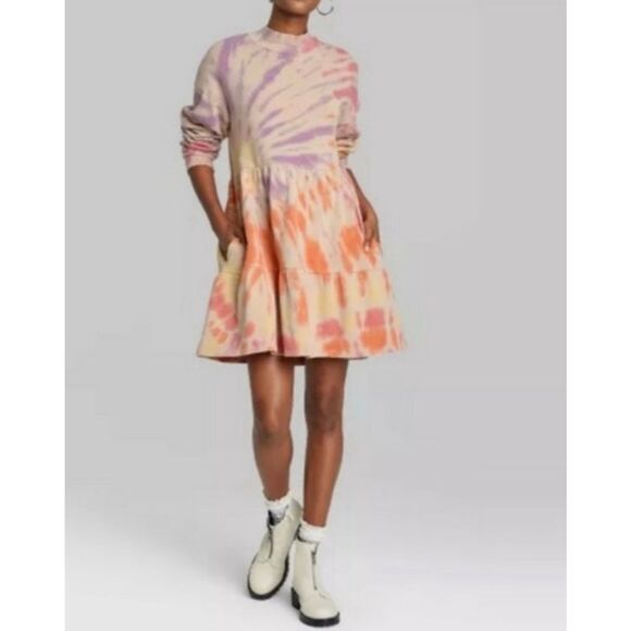 ❤️Wild Fable Tie Dye Sweatshirt Dress - Picture 1 of 4